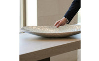 Hammered Metal Tray Modern Boat Tray Sleek for Sideboard