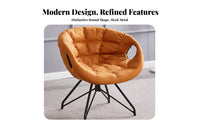 Swivel Function Rotating Upholstered Chair Minimalist Design Tufted Tub Chair Modern Design Lounge Seating Ergonomic Backrest for Home Workers, Homeowners, Parents, Balcony, Living Room, Reading Nook, Small Areas