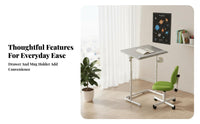 Space Saving C-Shaped Adjustable Desk Portable Design Adjustable C-Shaped Table Easy Assembly Household Furniture Slides Under Couch for Small Apartment Residents, Telecommuting Workers, Living Room, Balcony, Sofa Side, Home Office