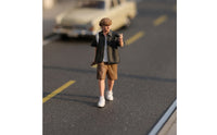 1/64 Miniature Standing Figure with Backpack Painted Scale Model Person for Hobbyists