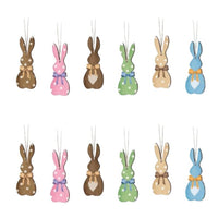 Easter Bunny Stackable Wooden Sign, Countertop Decor, Cute Bunny Ornament, Party Tray Accessory, Multicolor, Farmhouse Style