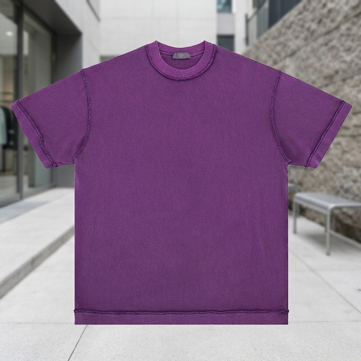 Loose Fit Streetwear Tee 270g Substantial Weight Tee Washed Finish Drop Shoulder Top for Adults, Casual Wear