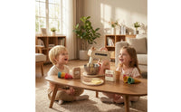 Wooden Kitchen Appliance Set Mixer with Accessories Realistic Wooden Mixer Set Interactive Playset for Daycare