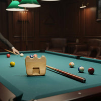 Double Cue Holder Compact Tabletop Design Wooden Cue Holder Non-Slip Rubber Base