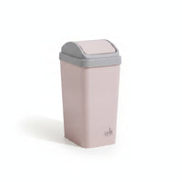 Covered Design Lidded Trash Can Matte Finish Swing-Top Trash Can Rounded Edges Wastebasket for Bathroom