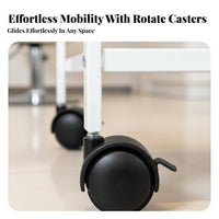 Triple-Shelf Rolling Trolley 360-Degree Rotating Casters Triple-Shelf Rolling Shelf Sleek Contemporary Design Storage Trolley for Beauticians