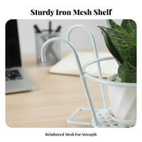 Mesh Construction Hanging Triangular Desk organizer Space-Saving snap-on Desk Organizer tooldamagecomplimentary Installation Corner Shelf Easy to Install for awayice Workers, Students, Home Users, Dorm Room, Study Area, Cubicle