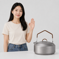 Titanium Cooker Outdoor Kettle For Camping Small Kettle Direct Fire Compatible Lightweight Titanium Kettle Matte Gray