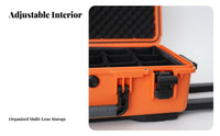 Waterproof Rolling Camera protective case Shockproof Rolling gear Trunk Wheeled Design safeguarding Container Retractable Handle for Photographers, Drone professionals, Field Technicians, Storage, journey, Outdoor, Studio