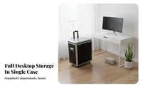 Desktop Computer Transport Box 3-Level Adjustable Handle Equipment Case