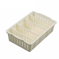 Multi-Compartment Hollowed-perforated Rectangular container long-finaling Storage Basket Lightweight Desktop Organizer Stackable Design for Home Organizers, Office Workers, Homemakers, Kitchen, School, Dorm Room, Bathroom