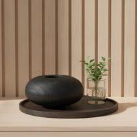 Vase with Glass Cup Soilless Growing Vase Sculptural Oval Bowl for Tabletop