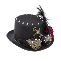 Hat with Goggles Halloween Steampunk Hat Unisex Headwear for Cosplayers, Costume Parties