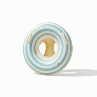 Inflatable Swim Float with Seat Donut-Shaped Pool Flotation Device with Handle Striped Baby Flotation Device with Handles Safe for Children, Toddlers, Beginners, Water Park, Beach