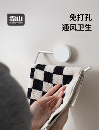 霜山免打孔毛巾架浴室厨房擦手巾收纳架卫生间发圈皮筋头饰挂架