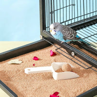 Bird Droppings Liner and Cage Sand Walnut Corn Husk Mix, Absorbent Tray Bedding for Parrot Nesting, Includes Stainless Ladle Kit