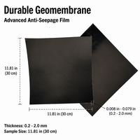HDPE Pond Liner for Water Features, 0.2-2.0mm Thick Glossy Black Impermeable Liner, Heavy Duty Containment for Dams & Reservoirs