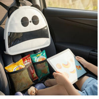 Fleece-Like Panda Car Seat Organizer Adjustable Straps Headrest Hanging Organizer