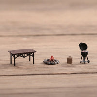 4 Pieces 1/64 Scale Barbecue Scene Collectible Miniature BBQ Set Decorative Diorama Accessory for Hobbyists, Collectors