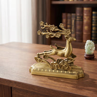 Decorative Brass Tissue Holder Gold-Toned Deer Tissue Holder Freestanding Decor Sculpted for Living Room, Entryway, Desk