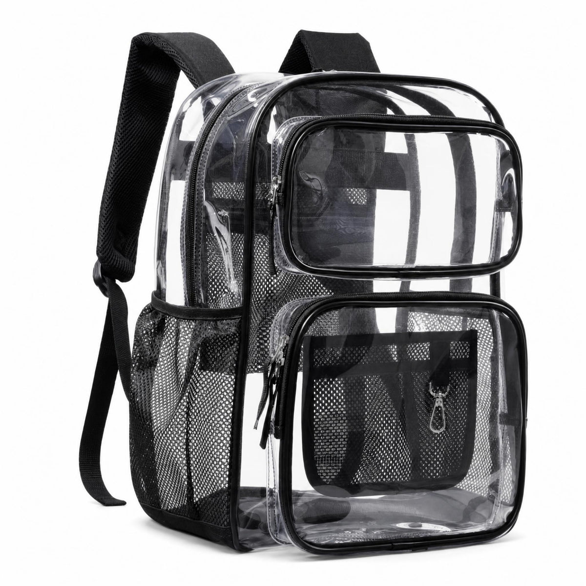 Water-Resistant PVC Backpack Padded Straps Clear Backpack