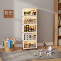 Installation-Tool-Effortless Foldable Storage Cabinet Easy Assembly Foldable Storage Cabinet with Wheels High Capacity Collapsible Plastic Organizer Double Entry for Children, Bedroom, Living Room, Kitchen, Bathroom