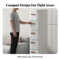 Space-Saving Narrow Drawer Cabinet Versatile Use Tight-Space Storage Organizer Large Capacity Narrow Storage Unit Minimalist Design for Homeowners, Students, Kitchen, Bathroom, Small Areas, Living Room