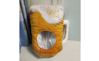Soft Beer Head Headpiece Photo Prop Soft Beer Stein Headgear Realistic Print Novelty Headwear for Parties, Ale Festivity, Halloween