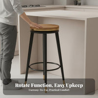 High-Density Foam Cushion Padded Swivel Counter Stool with Footrest Bar Chair Stable Base Seating Furniture Sturdy Construction for Homeowners, Restaurant Owners, Adults, Cafe, Pub, Kitchen Island