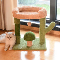 Cat Activity Center Green Cat Scratching Surface with Bed Space-Saving Pet Accessory for Living Room