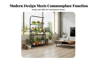 Floor-Standing Multi-Tier Plant Ladder Freestanding Display Stand Sturdy Construction Home Furnishing Space-Saving for Gardeners, Apartment Dwellers, Homeowners, Balcony, Indoor, Living Room, Bedroom
