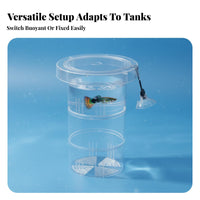 Guppy Breeder Box Double-Tier-Tier Design Aquatic Habitat Separation Box Buoyant Aquatic Pet Hatchery Suction Holder Mount