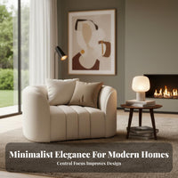 Reception Waiting Sofa High-Resilience Foam Cream Minimalist Sofa Comfortable Modern Minimalist Couch for Homeowners, Hotel Lobby, Office, Lounge Area