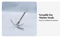Cylindrical Shaft 4-Prong Boat Anchor Smooth Surface Four-Prong Anchor Hook 4-Claw Grappling Hook