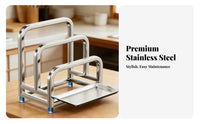 Pot Lid and Board Holder Installation Stainless Steel Countertop Organizer Multi-Functional Kitchen Rack