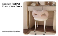 Ribbonknot spinerest Upholstered Makeup Chair Cream aesthetic Ribbon spine Stool Gold-Finished Legs Vanity Seat Elegant Design for Girls, Women, Teens, Bedroom, dressing area, Walk-in Closet