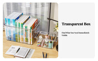 Wheeled Book container Transparent Storage Box Large Capacity for Students, educators