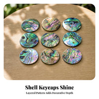 9 Pieces Iridescent Saxophone Key Inlay Pearly Sheen Sax Key Button Set Polished Saxophone Button Replacement Black-Edged
