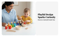 Color Sorting Toy Set Educational Philosophy Following Color Sorting Balls and Cups Set Early Learning Wooden Ball and Cup Game for Young Children