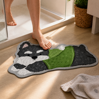 Cartoon Diatomaceous Earth Bath Mat Super Absorbent Quick Dry Non-Slip Floor Mat for Bathroom and Toilet