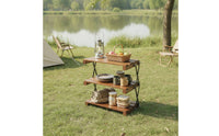 3 layer Camping Shelf Lightweight Desk Organizer Storage Rack Quick Setup Furniture for , Patio
