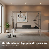 Multi-Functional Pilates Core Bed Pilates Reformer Machine Smooth Gliding Track Upper Structure Reformer Bed for Fitness Enthusiasts, Beginners