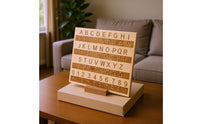 Raised Dots Braille Alphabet Board Engraved Letters Wooden Braille Board