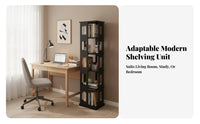 360° Rotation Rotating Bookshelf Unit Space-Saving Vertical Revolving Shelf Multi-Tiered Design Bookcase Large Capacity for Book Lovers, Apartment Dwellers, Small Areas, Dorm Room, Home Away Ice, Bedroom