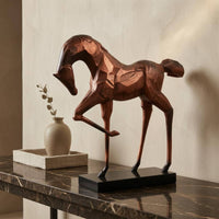 Geometric Horse Statue Modern Aluminum Equine Sculpture Decorative Room Decoration for Tabletop Display