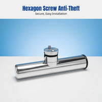 Fishing Rod Stand, Stainless Steel, Nautical Accessory, Adjustable Angle, Anti-Theft Mount