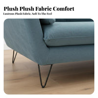 Upholstered 2-Seater Sofa Nordic design Two-Seater Loveseat Sturdy Metal Legs Living Room Furniture for partners, Students, Studio, Lounge Area, Bedroom