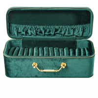 Bracelet Storage Case Zipper Closure Velvet Bracelet Box Gold-Tone Handle Travel-Friendly Jewelry Case