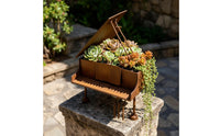 Piano Planter Rusted Piano-Shaped Planter Tabletop for Desk, Shelf