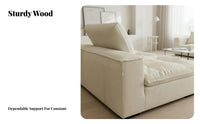 Removable and cleanable Cover puffy Sofa Plush Comfort Unstructured Sectional Chaise Minimalist aesthetic Living Room Furniture Lowsilhouette Design for Homeowners, Apartment Dwellers, Young Adults, Lounge Area, Studio, Bedroom, Playroom